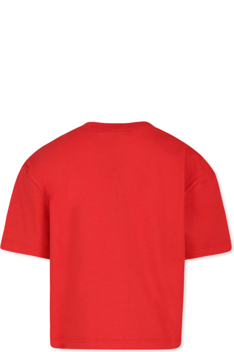 Homeware MSGM Red T-shirt For Girl With Logo