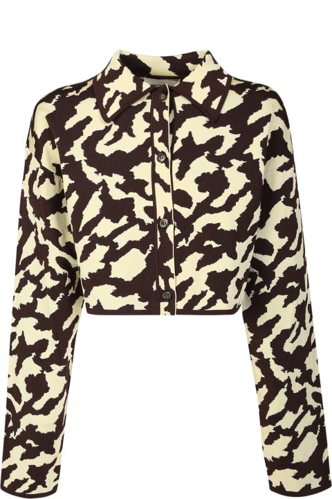 Nanushka Coats & Jackets for Women Nanushka Cropped Jacket With Animal Print Brown