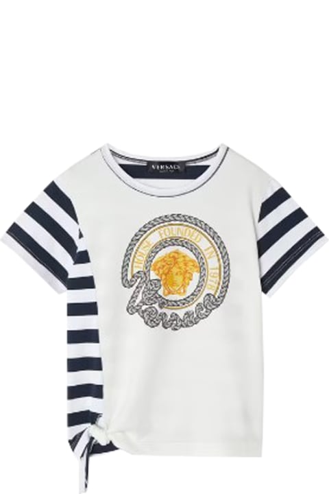 Versace T-Shirts & Polo Shirts for Girls Versace Nautical Stripe T-shirt