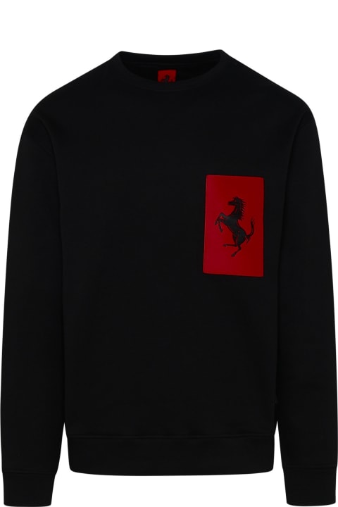 Ferrari Fleeces & Tracksuits for Men Ferrari Black Cotton Sweatshirt