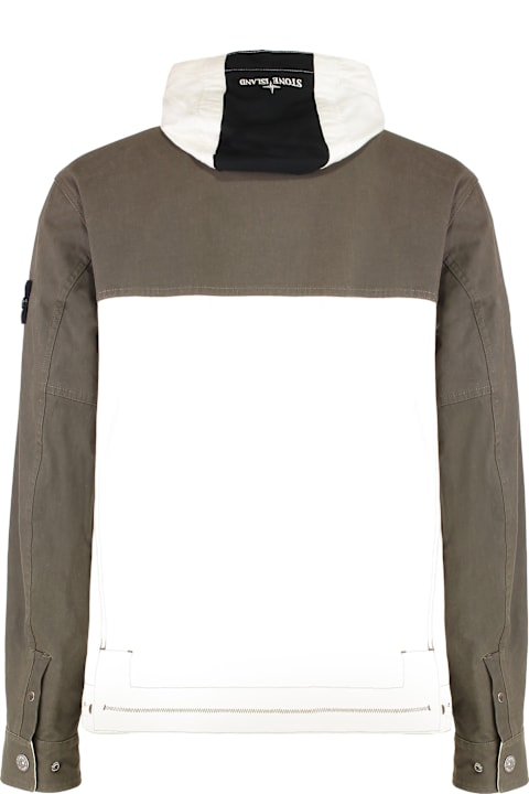 Coats & Jackets for Men Stone Island Hooded Cotton Jacket