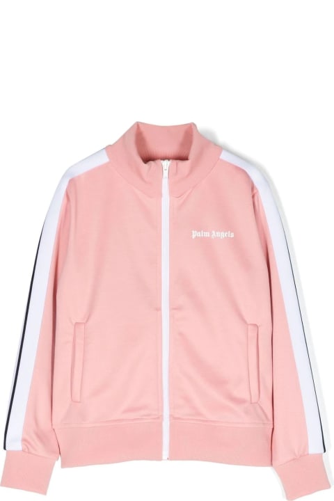 Fashion for Girls Palm Angels Pink Track Jacket With Zip And Logo