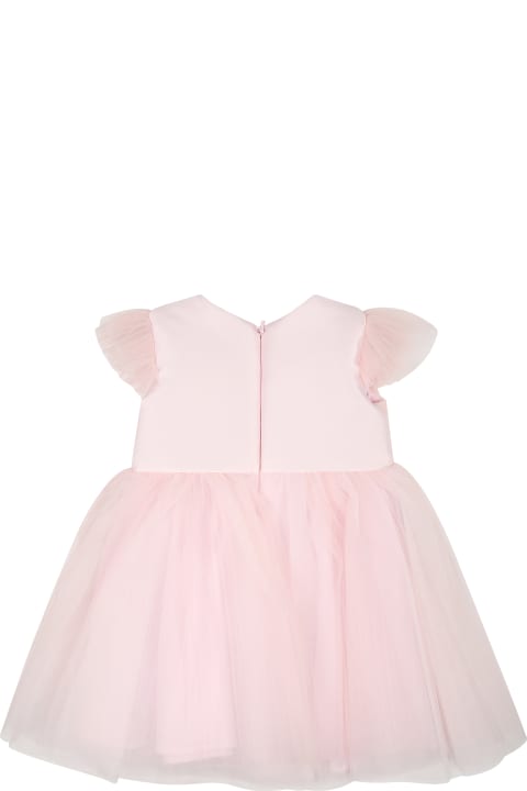 Monnalisa Kids Monnalisa Pink Tulle Dress For Baby Girl