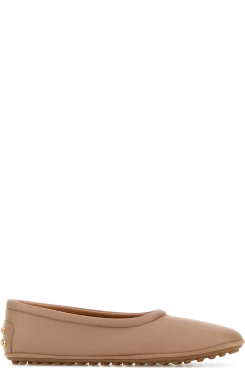 Tod's Antiqued Pink Leather Ballerinas
