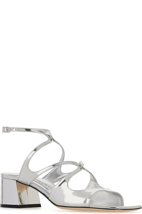 Jimmy Choo Sandals for Women Jimmy Choo Silver Leather Azilia Sandals