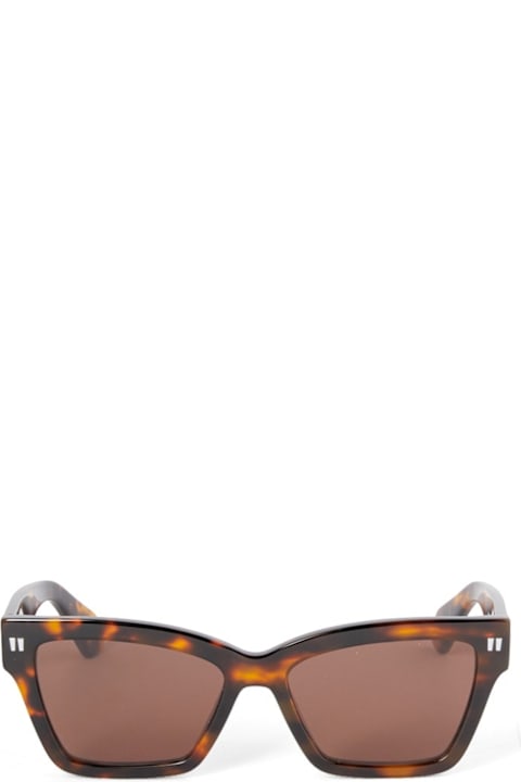Off-White Eyewear for Women Off-White Off White Oeri110 Cincinnati 6064 Havana Brown Sunglasses