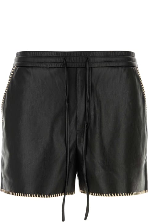 Clothing for Men Nanushka Black Synthetic Leather Amil Bermuda Shorts