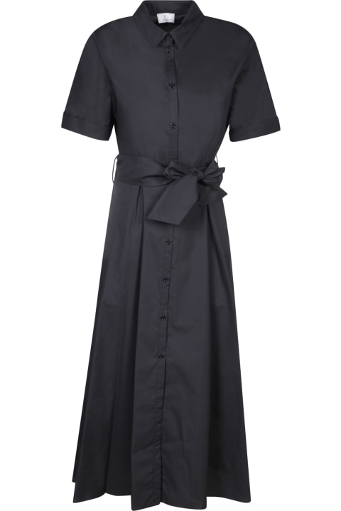 Woolrich Dresses for Women Woolrich Black Belted Midi Shirt Dress