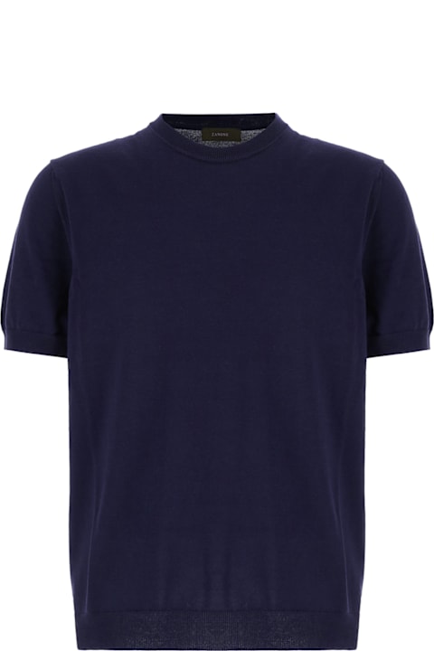 Zanone Clothing for Men Zanone Navy Blue Cotton Sweater
