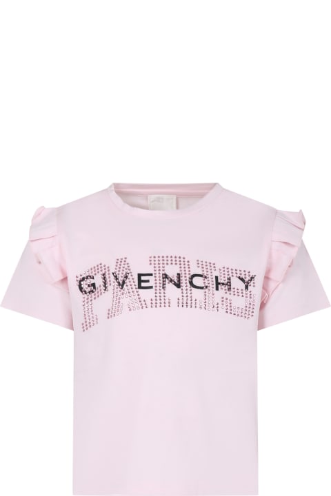 Givenchy Kidsのセール Givenchy Pink T-shirt For Girl With Logo