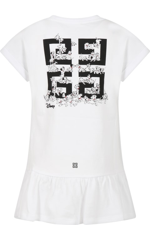 Givenchy for Girls Givenchy White Dress For Girl With 101 Dalmatians And Logo