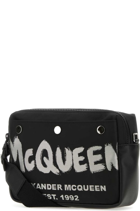 Bags for Men Alexander McQueen Black Fabric Mcqueen Graffiti Crossbody Bag