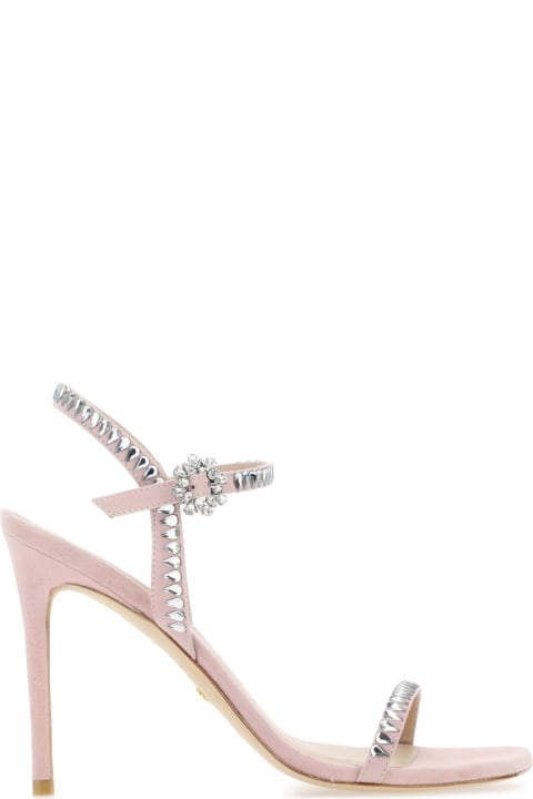 Homeware Stuart Weitzman Pink Suede Gemcut 100 Sandals