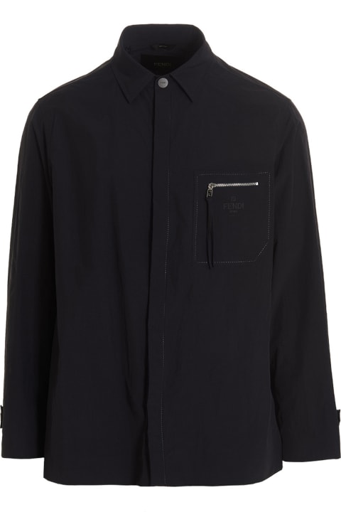 Fendi Sale for Men Fendi Zip-detailed Shirt Coat