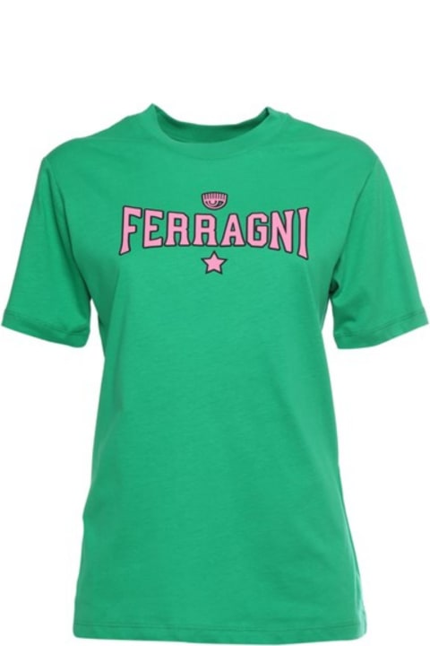 Chiara Ferragni Topwear for Women Chiara Ferragni Chiara Ferragni T-shirts And Polos Green