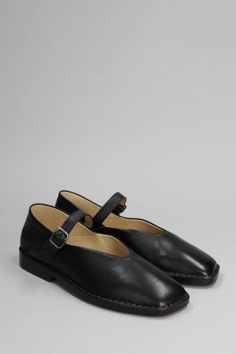 Flat Shoes for Women Lemaire Ballet Flats In Black Leather