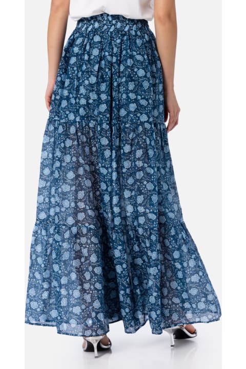 Homeware MC2 Saint Barth Woman Silk Voile Pleated Long Skirt Cheyenne