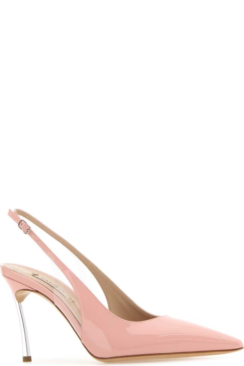 High-Heeled Shoes for Women Casadei Pink Leather Tiffany Minou Pumps