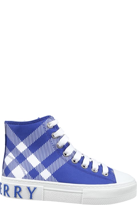 Burberryのボーイズ Burberry Blue Sneakers For Kids With Logo