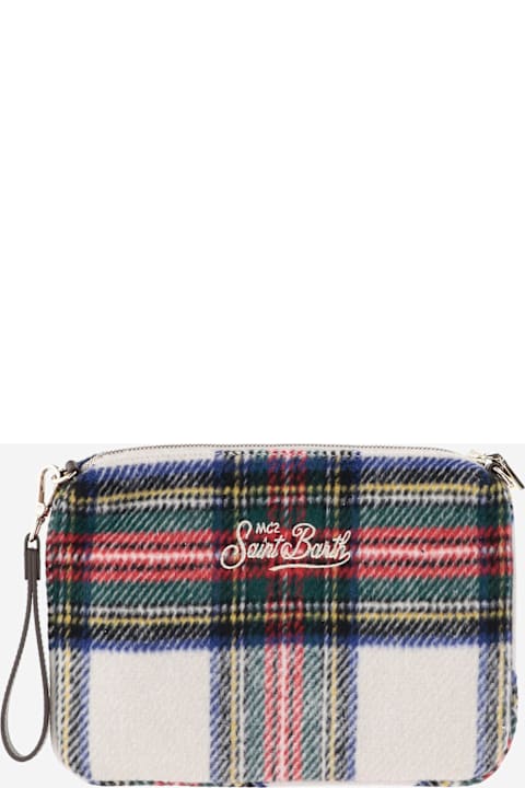 MC2 Saint Barth for Women MC2 Saint Barth Wool Blend Clutch Bag With Check Pattern And Logo