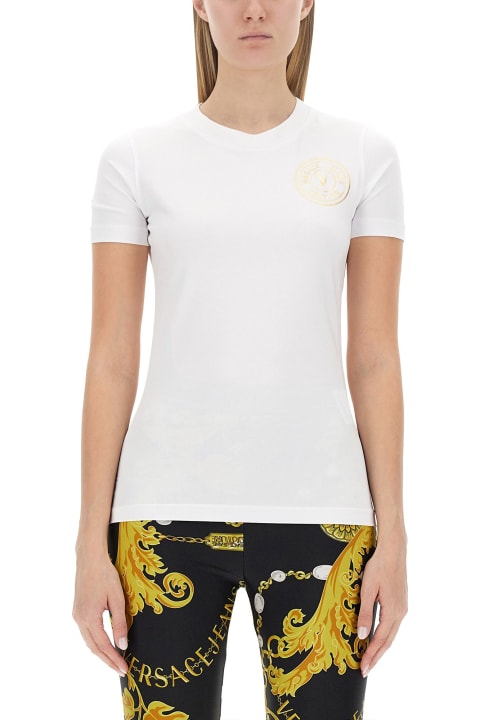 أدوات منزلية Versace Jeans Couture Stretch Cotton T-shirt With Logo