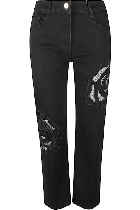 Blugirl Clothing for Women Blugirl Lace Rose Paneled Jeans