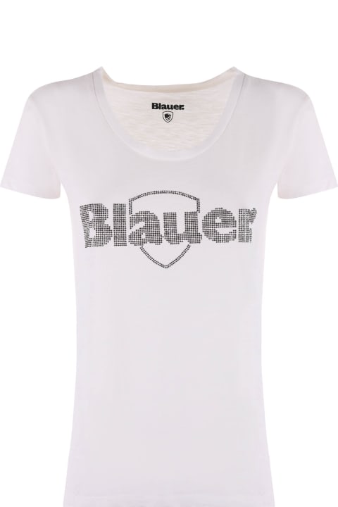 Blauer Topwear for Women Blauer T-shirt Blauer In Cotone Bianco