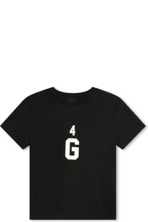 ボーイズ GivenchyのTシャツ＆ポロシャツ Givenchy Black T-shirt With Givenchy 4g Print