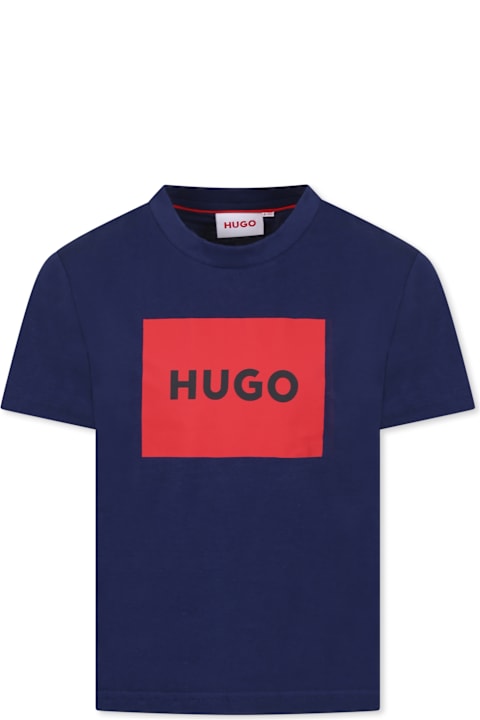 Homeware Hugo Boss Blue T-shirt For Boy With Logo