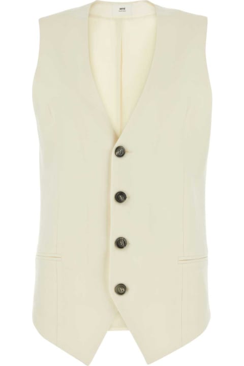 Ami Alexandre Mattiussi Coats & Jackets for Women Ami Alexandre Mattiussi Ivory Wool Vest