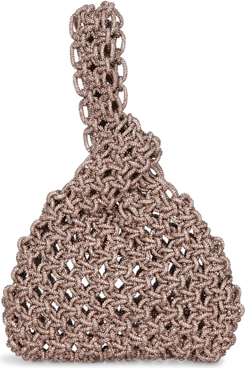 Hibourama Bags for Women Hibourama Niky Oro Metallic Knit Bag