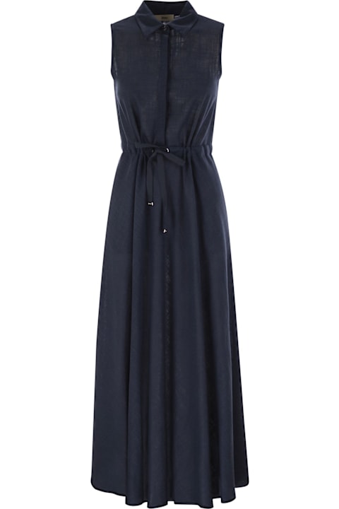 Herno Dresses for Women Herno Linen Sleeveless Chemisier Dress