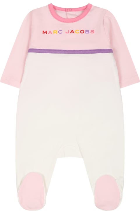 Bodysuits & Sets for Baby Girls Little Marc Jacobs Pink Set For Baby Girl With Logo