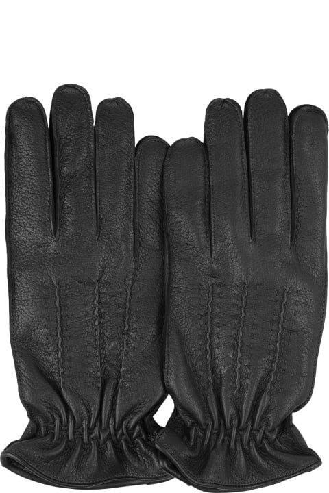 Fashion for Women Orciani Drummed Gloves In Black Leather