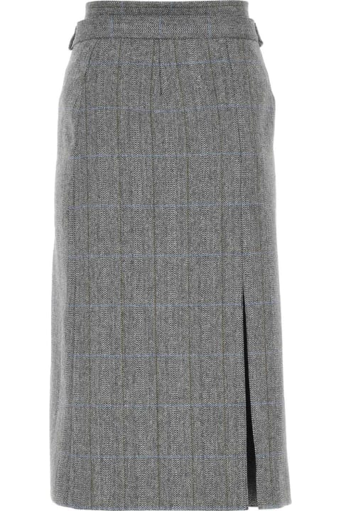 Fashion for Women Maison Margiela Embroidered Wool Skirt