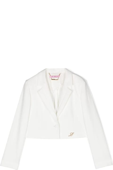 Coats & Jackets for Girls Miss Blumarine Blazer Con Placca Logo