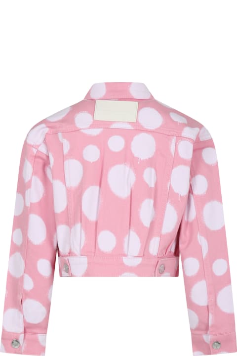 Marc Jacobs for Kids Marc Jacobs Pink Denim Jacket For Girl With Polka Dots