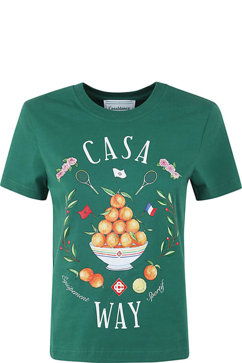 Casablanca Topwear for Women Casablanca Casa Way Printed Fitted T-shirt