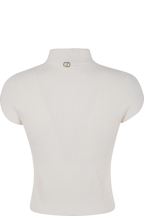 TwinSet for Women TwinSet Decorative Ribbed Fitted Jumper