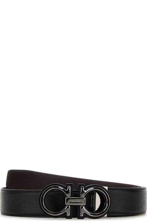 Homeware Ferragamo Black Leather Reversible Belt