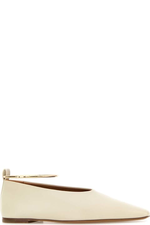 Jil Sander Ivory Leather Ballerinas