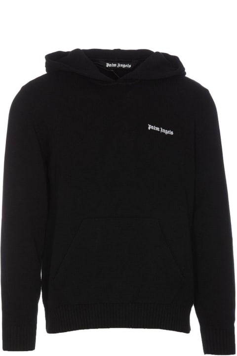 Logo Embroidered Knitted Hoodie