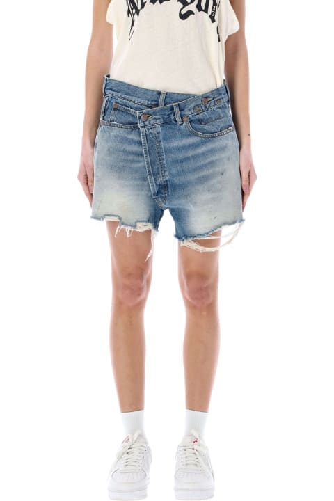 Crossover Denim Shorts