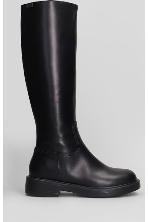 Camper Dean High Heels Boots In Black Leather