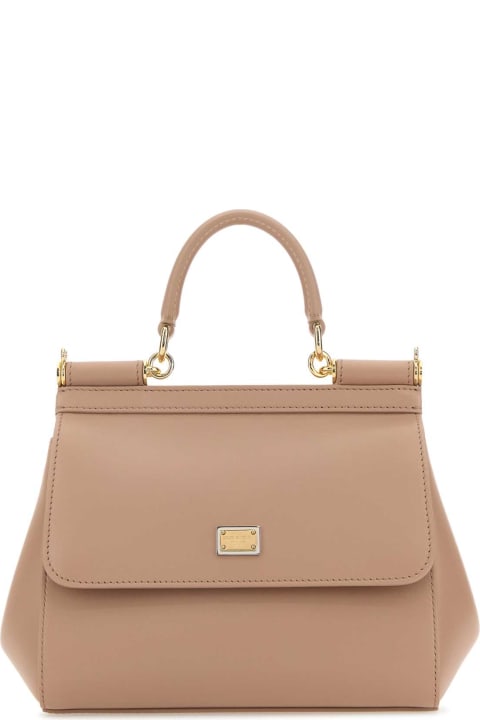 Fashion for Women Dolce & Gabbana Antiqued Pink Leather Medium Sicily Handbag