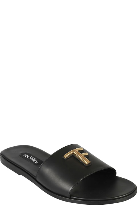 Other Shoes for Men Tom Ford Logo Thong Sliders