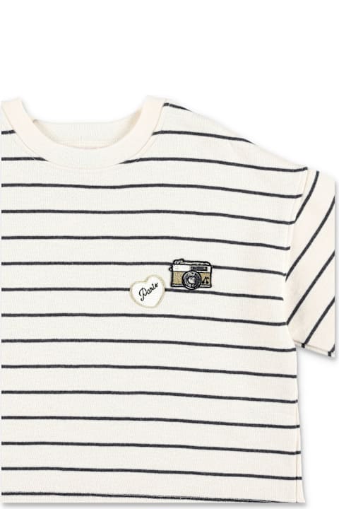 Homeware Bonpoint Bonpoint Gaya Girls Striped Sweatshirt With Camera Patch