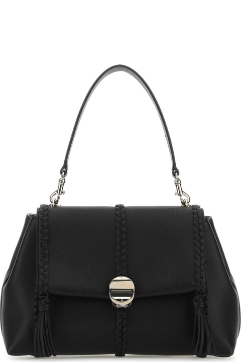 ウィメンズ トートバッグ Chloé Black Leather Medium Penelope Handbag