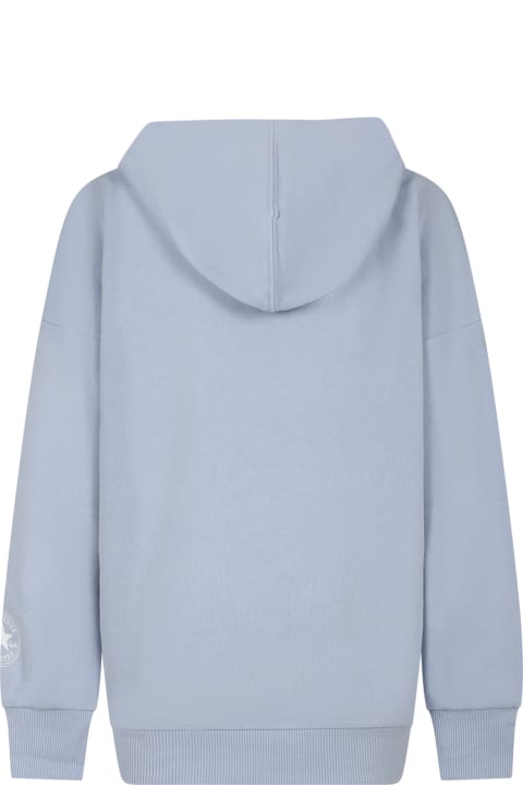 Converse Sweaters & Sweatshirts for Girls Converse Light Blue Sweatshirt For Girl With Logo