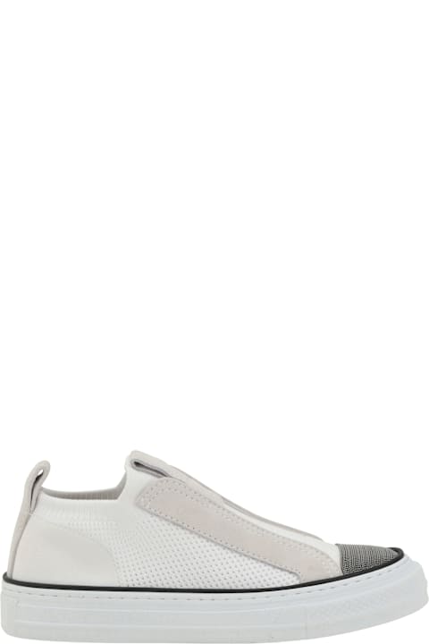 Brunello Cucinelli Sneakers for Women Brunello Cucinelli Knitted Slip-on Sneakers With Suede Details And Precious Toe